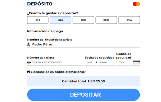 CasinoenLineaHEX Selecciona Visa como Metodo de Pago