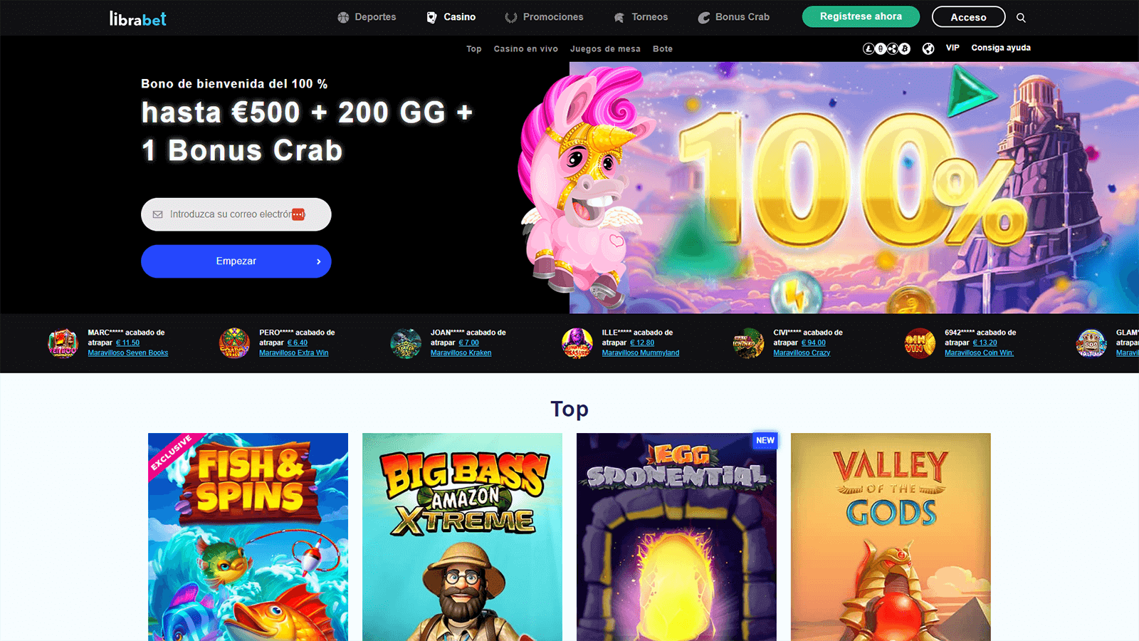 CasinoEnlineaHEX.com   LibraBet Casino Página de Inicio