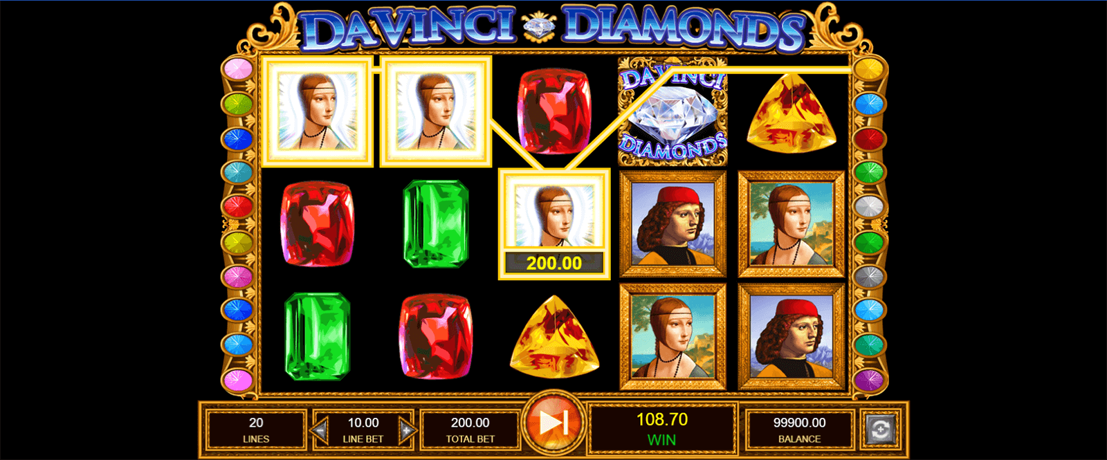 CasinoEnlineaHEX.com   Tragamonedas Davinci Diamonds Gratis