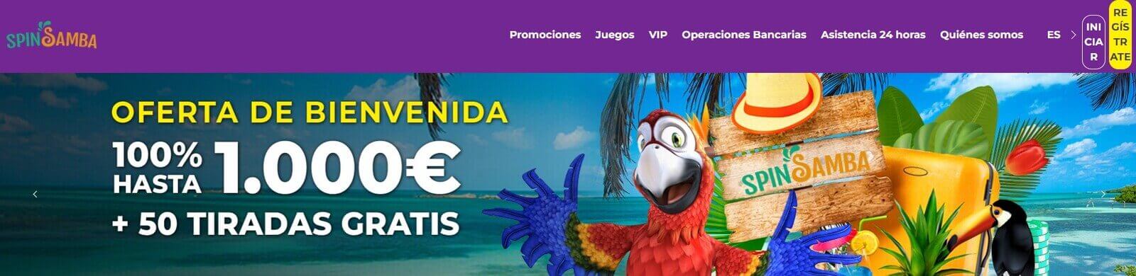 Página web de Spin Samba Casino 