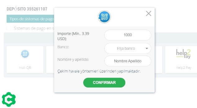 transferencia bancaria depositar paso